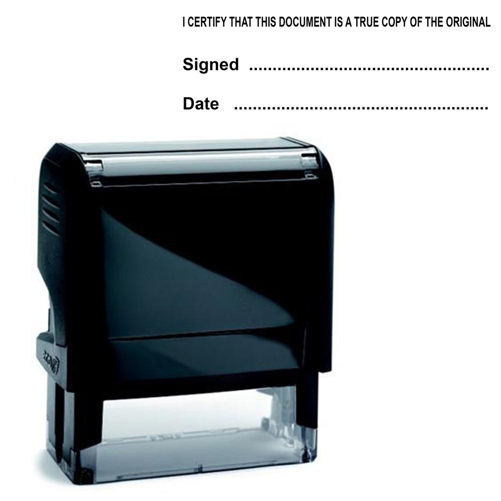 self-inking stamp certified as true birth certificate UCC1-308